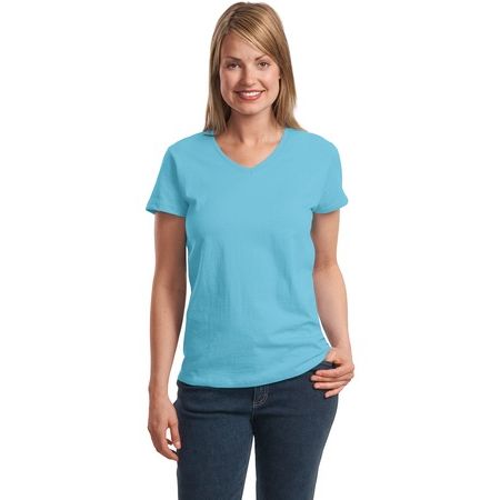 Hanes ®  Ladies ComfortSoft ®  V-Neck T-Shirt. 5780