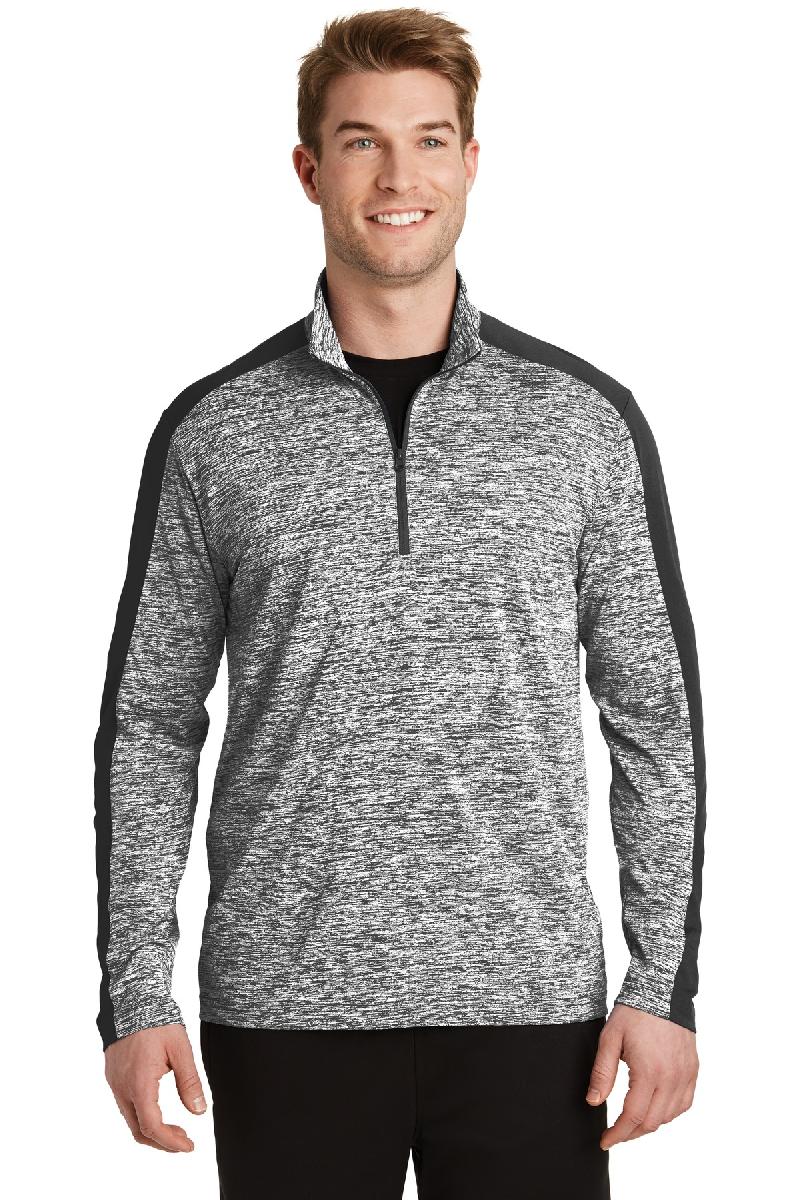 06 - Sport-Tek &#174;  PosiCharge &#174;  Electric Heather Colorblock 1/4-Zip Pullover. ST397
